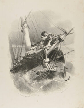 Two Men on a Shipwrecked Boat