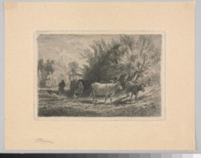 Landscape with Man Driving Cattle