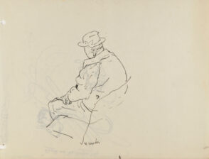 Rear View of Seated Man (recto); The Eagle and the Dragonfly (verso)