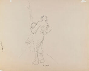 Rear View of Woman Holding Bundle