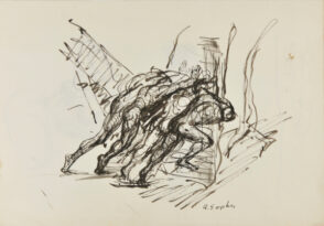 Group of Men Pushing (recto); Sketches of Women (verso)