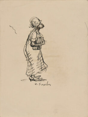 African-American Woman Carrying Bundle