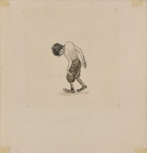 Boy Walking with Head Down