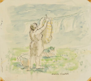 Woman Hanging up Laundry