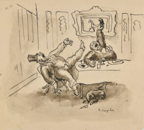 Two Men Laughing at the Dinner Table