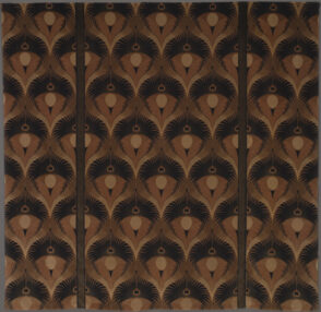 Printed Velveteen with Abstract Peacock Feather Motif