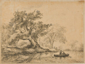 River Landscape with Two Men in a Boat