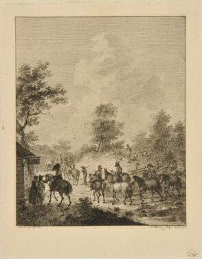 Soldiers with Horses on Road