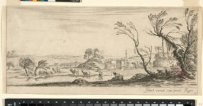 Woman Wading Across Stream