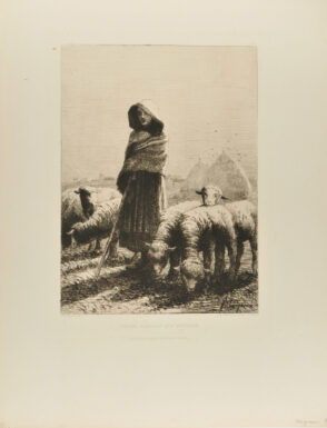 Femme Gardant des Moutons