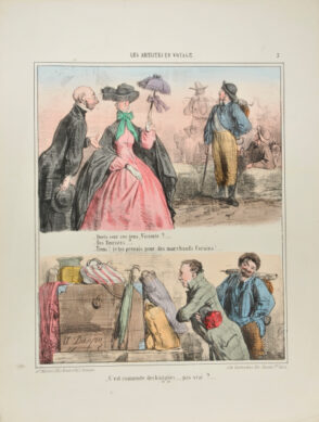 Wuels sont ces gens, Vicomte? . . . C’est commode des bagage…, pas vrai? . . . (No. 3 “Les Artistes en Voyage”)