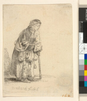 Beggar Woman Leaning on a Stick