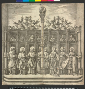 Large Choir Stalls with Four Male Saints (left sheet) and Four Female Saints (right sheet)