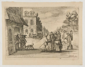 Three Women in the Street, One Masked