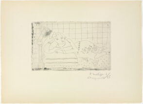 Outstretched Figure on Mahogany Bed