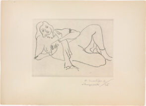 Sleeping Nude Leaning on Right Arm