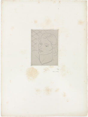 Head of a Young Woman with Diamond-Patterned Background