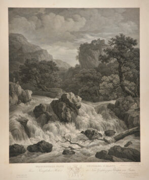 Waterfall after Ruisdael, 2nd state