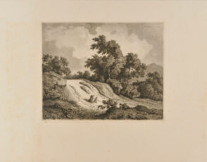 Landscape with Woman and Boy Coming Down a Hill