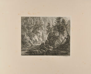 Two Tyroleans Walking Along a Path in a Ravine