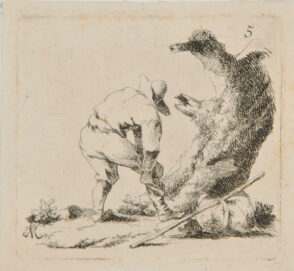 A Peasant Pulling up his Boot