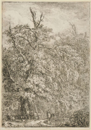 Landscape with Man and Woman by a Pool in Foreground