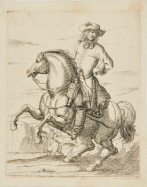 Rider Seen from the Front, on Horse Rearing Toward Left