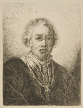 Head of a Man with Short Hair, Wearing a Chain