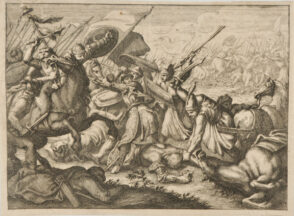 Battle Scene, Man on Horseback at Left