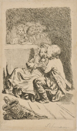 Two Children with a Bunch of Grapes