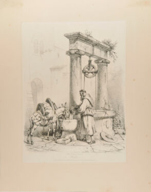 Spanish Pilgrim Watering His Donkey at a Well