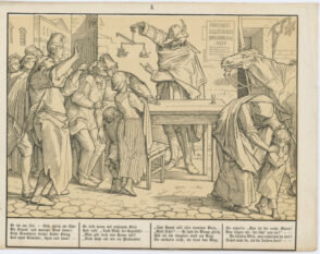 Death Holding Scales Addressing a Crowd