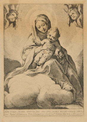 The Virgin and Child on Clouds