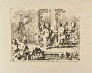 Children playing around a tree