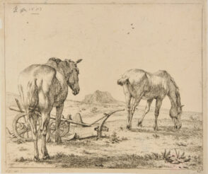 The Two Horses Near a Plow