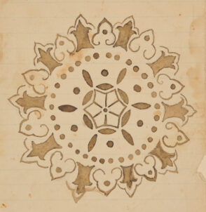 Bookplate with Circular Design for Stencil(?)