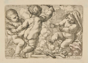 Winter, Represented by Three Children Around a Fire