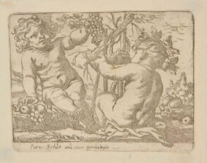 Autumn, Represented by Two Children with Fruit