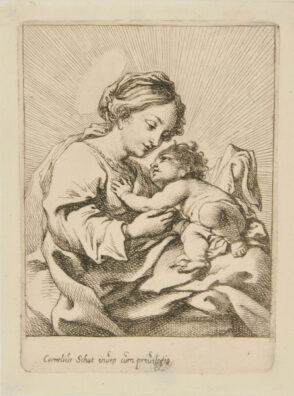Virgin, Turned to Right, Holding Reclining Child Wrapped in a Cloth