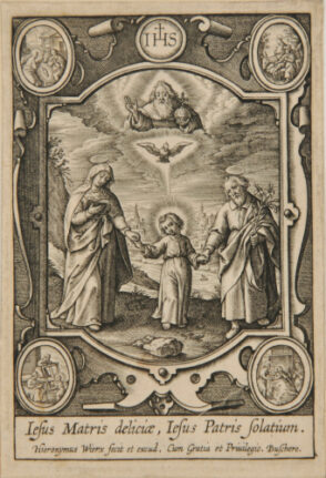 The Child Jesus Walking Between the Virgin and St. Joseph