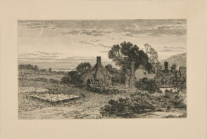 Farm with Two Pens Full of Sheep