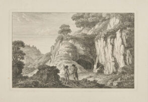 Two Travelers by Cliffs