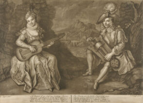 Landscape with Maid and Youth Playing Muscial Instruments in Foreground