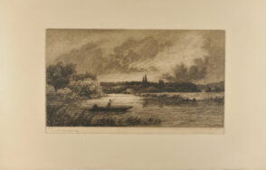 River Landscape, with Approaching Storm