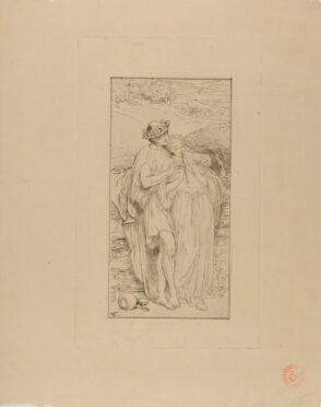 Youth Teaching a Young Girl to Play on the Pan Pipes