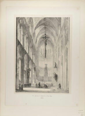 Vue générale de l’eglise de la ville d’Eu, intérieur