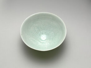 Qingbai Bowl with Design of Boys within Floral Scrolls