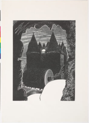 From the portfolio “The New Architectural Monuments of Baltimore City: Acrostical Structures by Jonathan Williams; Visionary Prints by John Sparks”