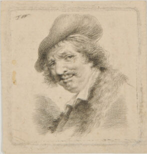 Head of Man, Turned to Left, Wearing Round Cap