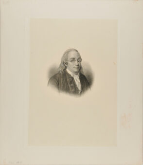 Bust, Three-Quarters to Right, of Man with Long, Flowing Hair, Wearing Spectacles